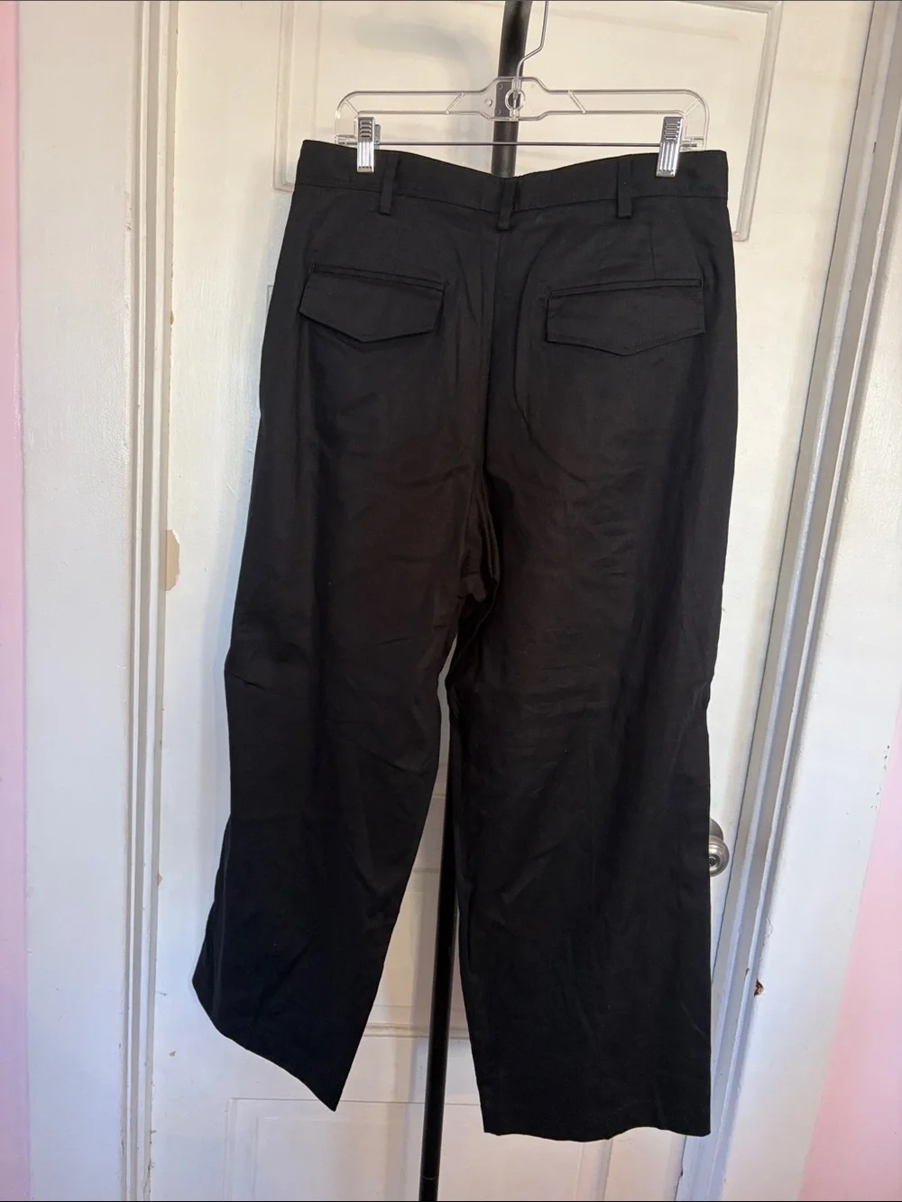 Banana Republic Black Wide-Leg Chinos